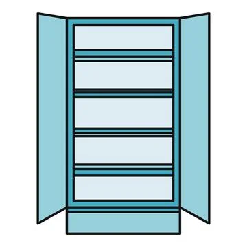 Open refrigerator showing empty shelves illustration design 스톡 일러스트