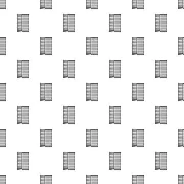 Open refrigerators repeating pattern on white background Stock Illustration
