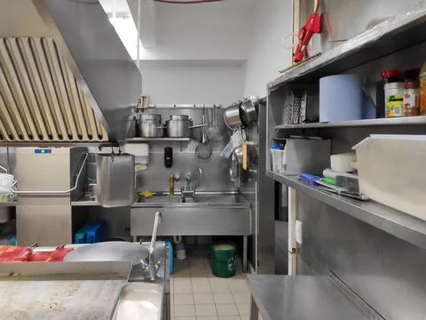 Open Restaurant Kitchen View Stock Photos