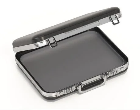 Open retro briefcase isolated on white background. 3D illustration Stock Illustration