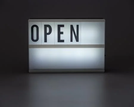 'Open' in retro lightbox Stock Photos