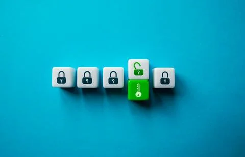Open the right lock with a key. Get access, reveal secrets. Discover new kn.. Foto stock
