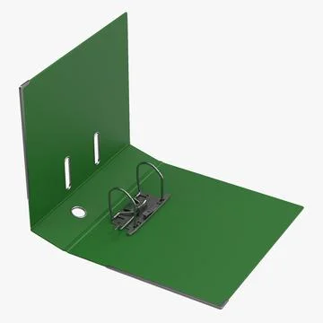Open Ring Binder Green 3D Model 3D Model