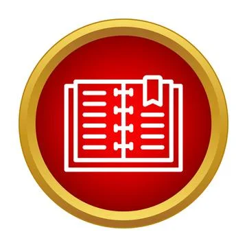 Open ring binder notebook with bookmark icon Stock Illustration