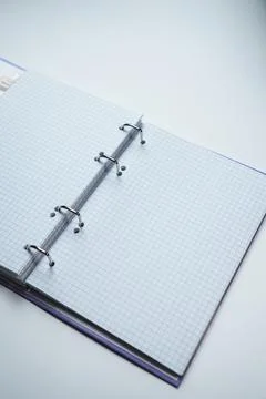 Open Ring Binder Notebook on White Background Stock Photos