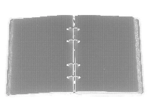 Open ring binder planner with halftone dot texture for office supply and or.. Ilustração Stock
