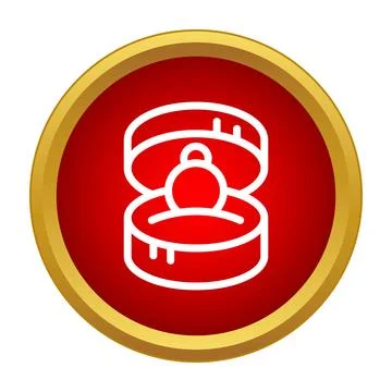 Open ring box with engagement ring icon Stock Illustration