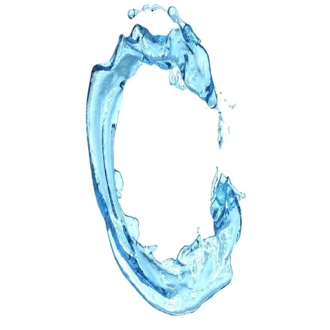 Open ring of light blue turbulent water - on white, + alpha (FULL HD) Stock Footage 69438838