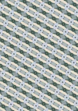 Open ring-line motif pattern texture with tan khaki, sage brush, pine shado.. Stock Illustration
