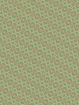 Open ring-line motif texture in dusty green, sage leaf, pale pistachio, vanilla Stock Illustration