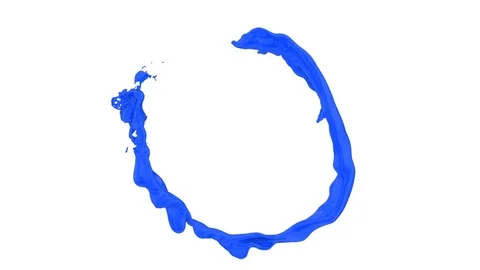 Open ring of turbulent blue color in slow motion - on white, + alpha (FULL HD) Video stock 72141848
