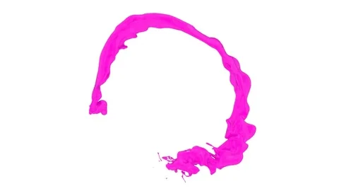 Open ring of turbulent pink color in slow motion - on white, + alpha (FULL HD) Vídeos de archivo 72146014
