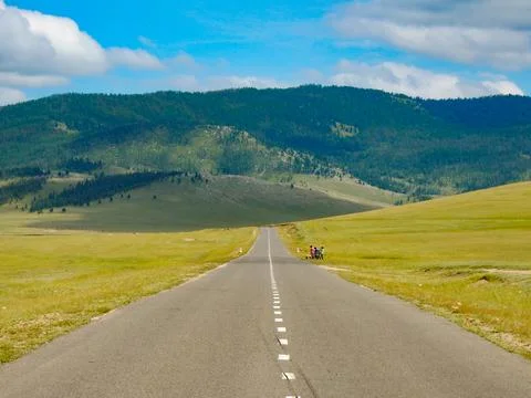 The Open Road in Mongolia Foto stock