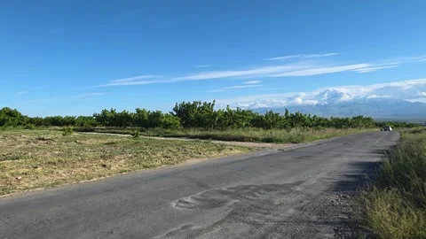 Open Road to Mountain Horizon Stock Footage 336387378