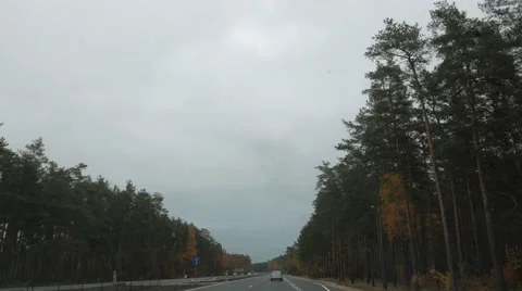 Open Road, Rainy day Stock Footage 57259793