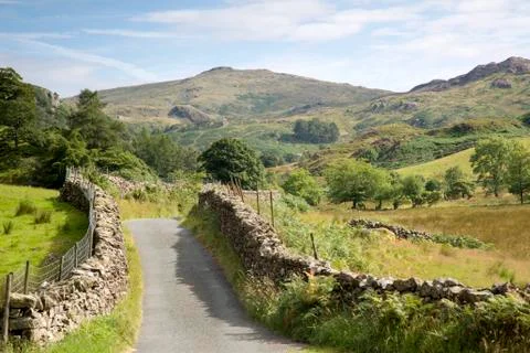 Open Road at Watendlath; Lake District Foto stock