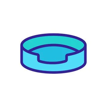 Open round dog bed icon vector outline illustration Illustrazione stock