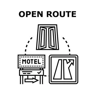 Open route direction choosing concept icon Stock Illustration