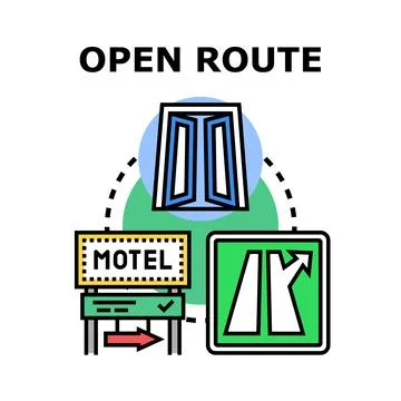 Open route direction choosing concept icon Stock Illustration