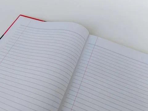 Open Ruled Notebook with Blank Paper Pages Stock Photos