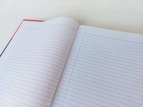 Open Ruled Notebook with Blank Paper Pages Stock Photos