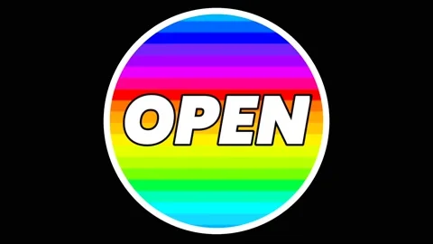 OPEN With running light. Black screen background Stock Footage 199898838