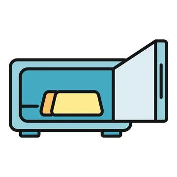 Open safe box with gold bars inside Stock Illustration