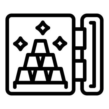 Open safe full of gold bars is showing secure storage of wealth and valuables Stock Illustration