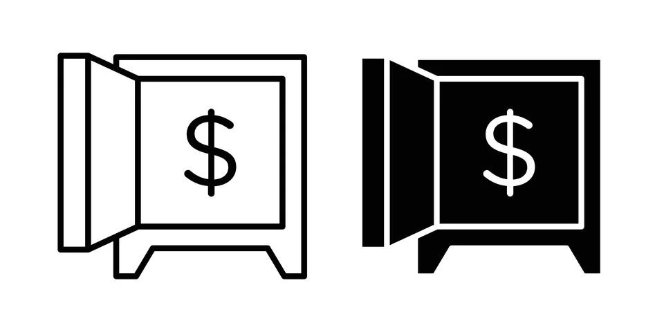 Open safe icon graphic design. web icons vectors Stock Illustration