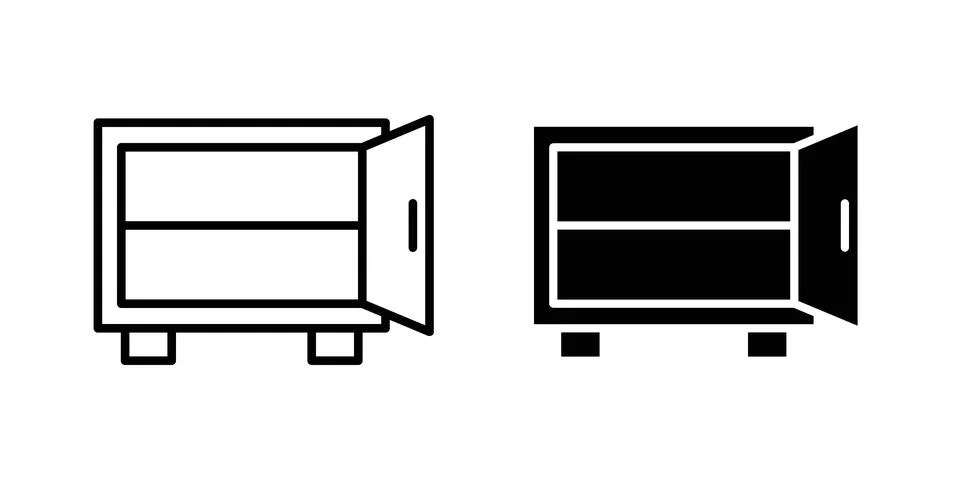 Open safe icon illustration vector, icon set for apps Stock Illustration