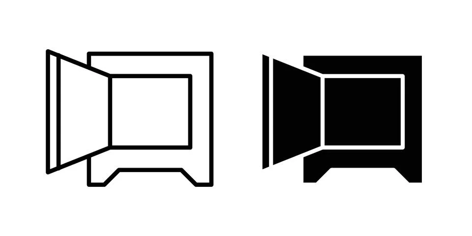 Open safe icon vector design illustrations Stock Illustration