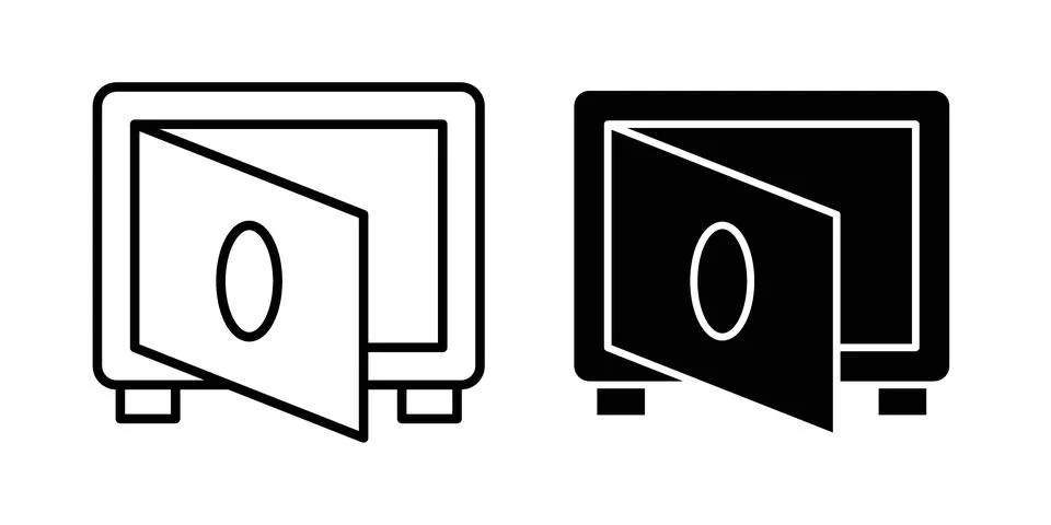 Open safe icon vector, illustration icon set Stock Illustration