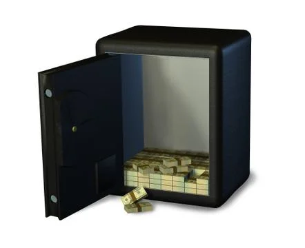 Open Safe with Money Stock Illustration