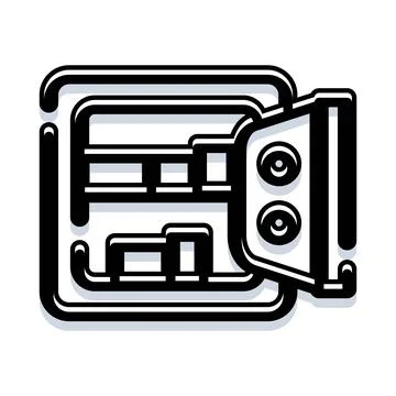 Open safe vault providing secure storage for valuables Stock Illustration