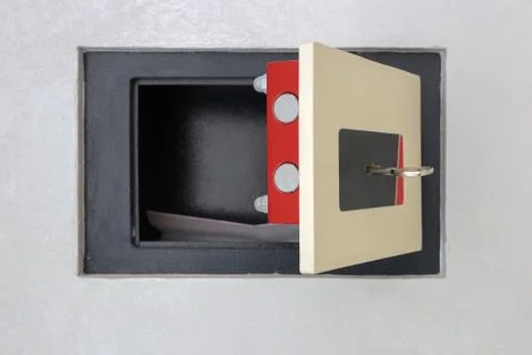 Open safe in the wall Stock Photos