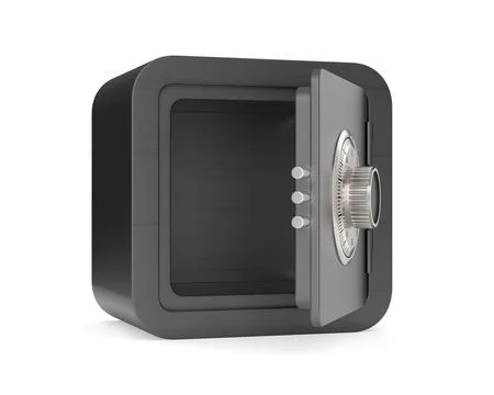 Open safe on white background. Isolated 3d illustration Stock Illustration