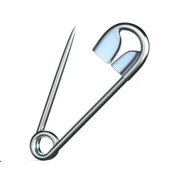 Open safety pin 3D Open safety pin 3D render illustration isolated on whit... Foto stock