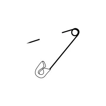 Open safety pin icon isolated on white background. イラスト素材