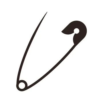 Open safety pin Stock Illustration