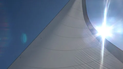 Open sail against the sun Stock Footage 128461581