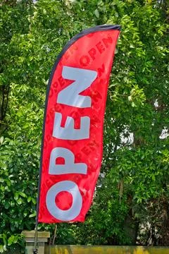Open Sail Red Flag Stock Photos