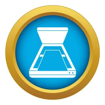 Open scanner icon blue vector isolated Stock Illustration