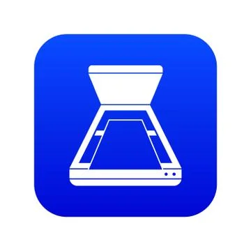 Open scanner icon digital blue Stock Illustration