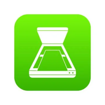 Open scanner icon digital green Stock Illustration