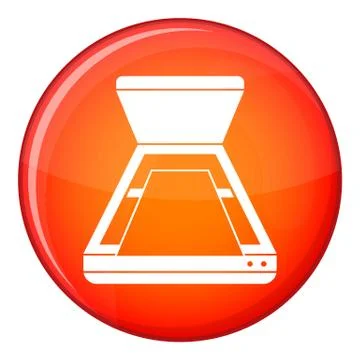 Open scanner icon, flat style Stock Illustration