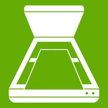 Open scanner icon green Illustration