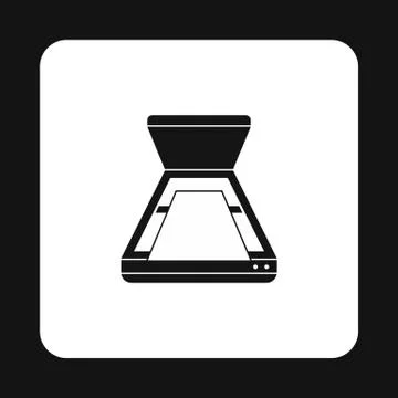Open scanner icon in simple style Stock Illustration