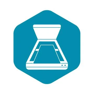 Open scanner icon, simple style Illustration