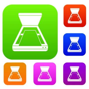 Open scanner set collection Stock Illustration