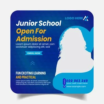 Open School Advertisement Post Design Templates イラスト素材